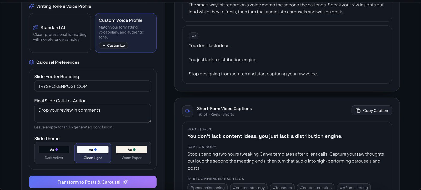 SpokenPost screenshot
