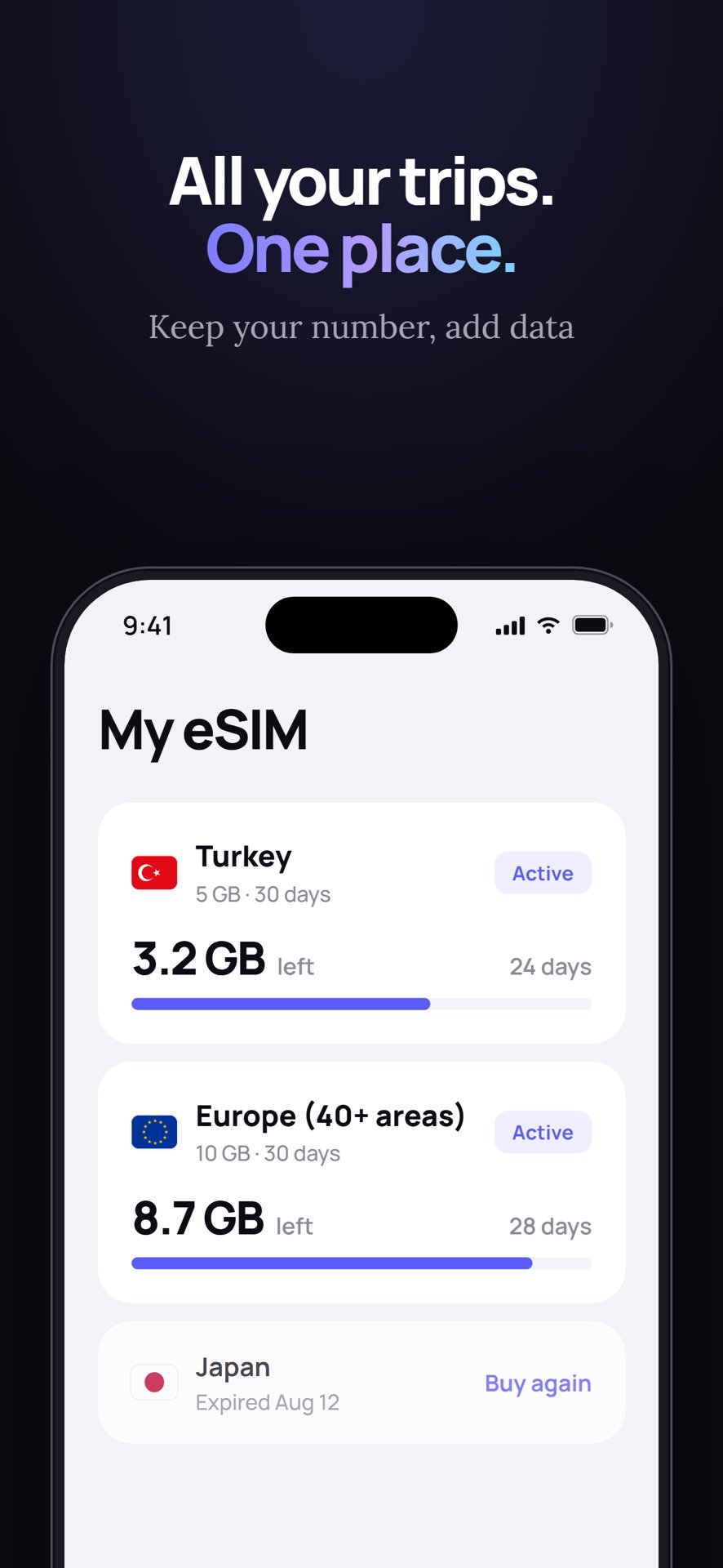 BeeSim - travel eSIM screenshot