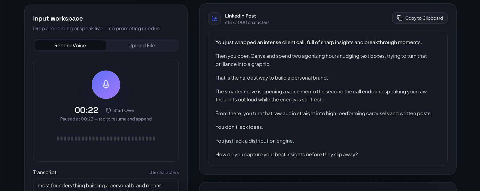 SpokenPost screenshot