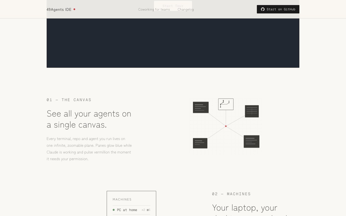 49agents IDE screenshot