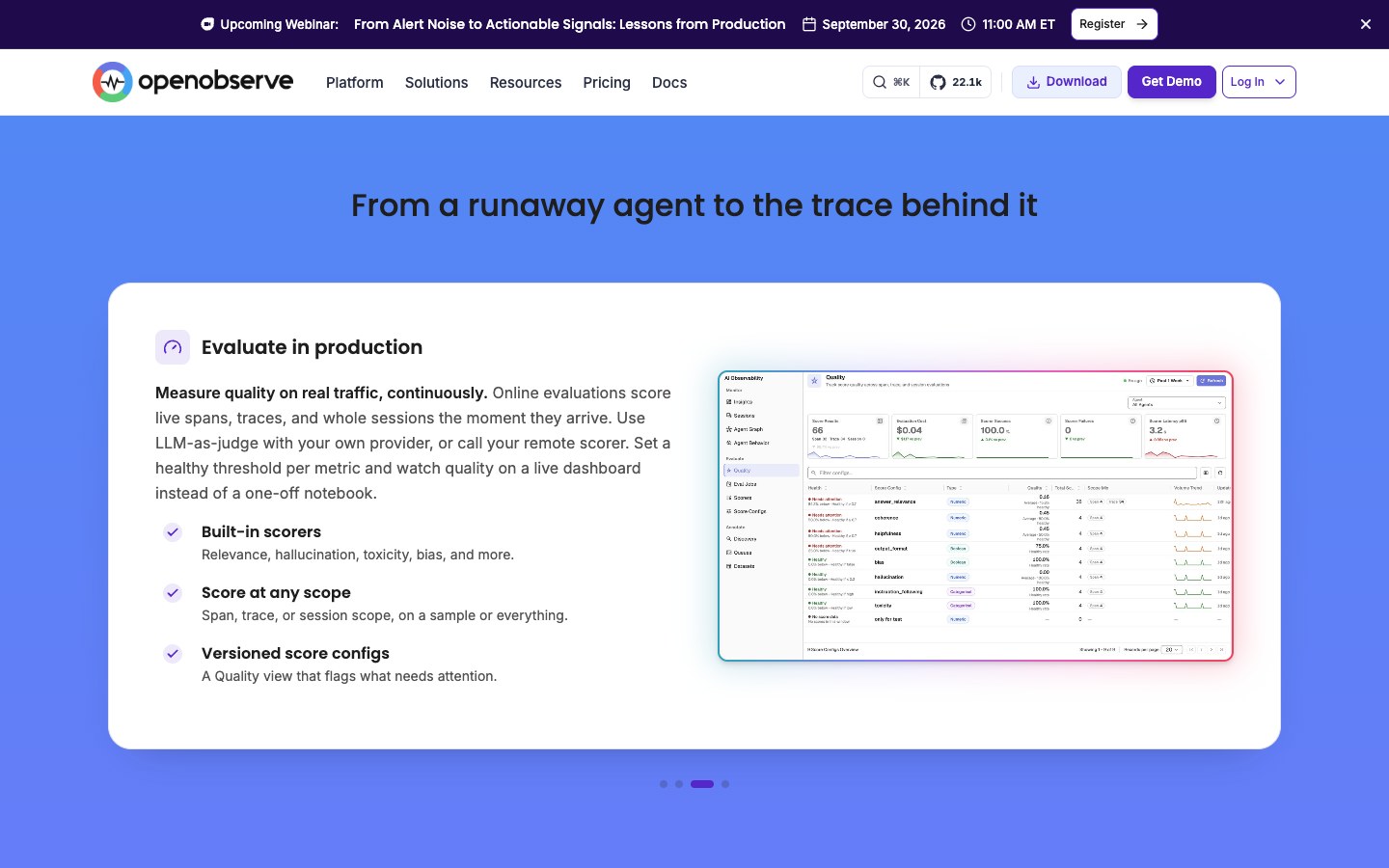 AI Observability by OpenObserve screenshot