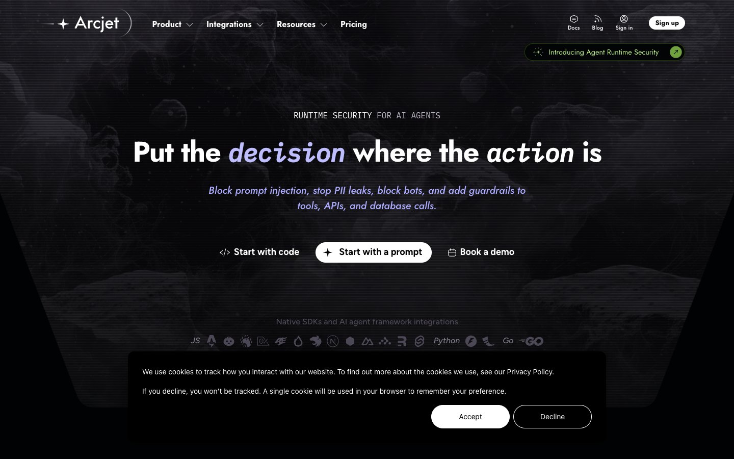 Arcjet screenshot