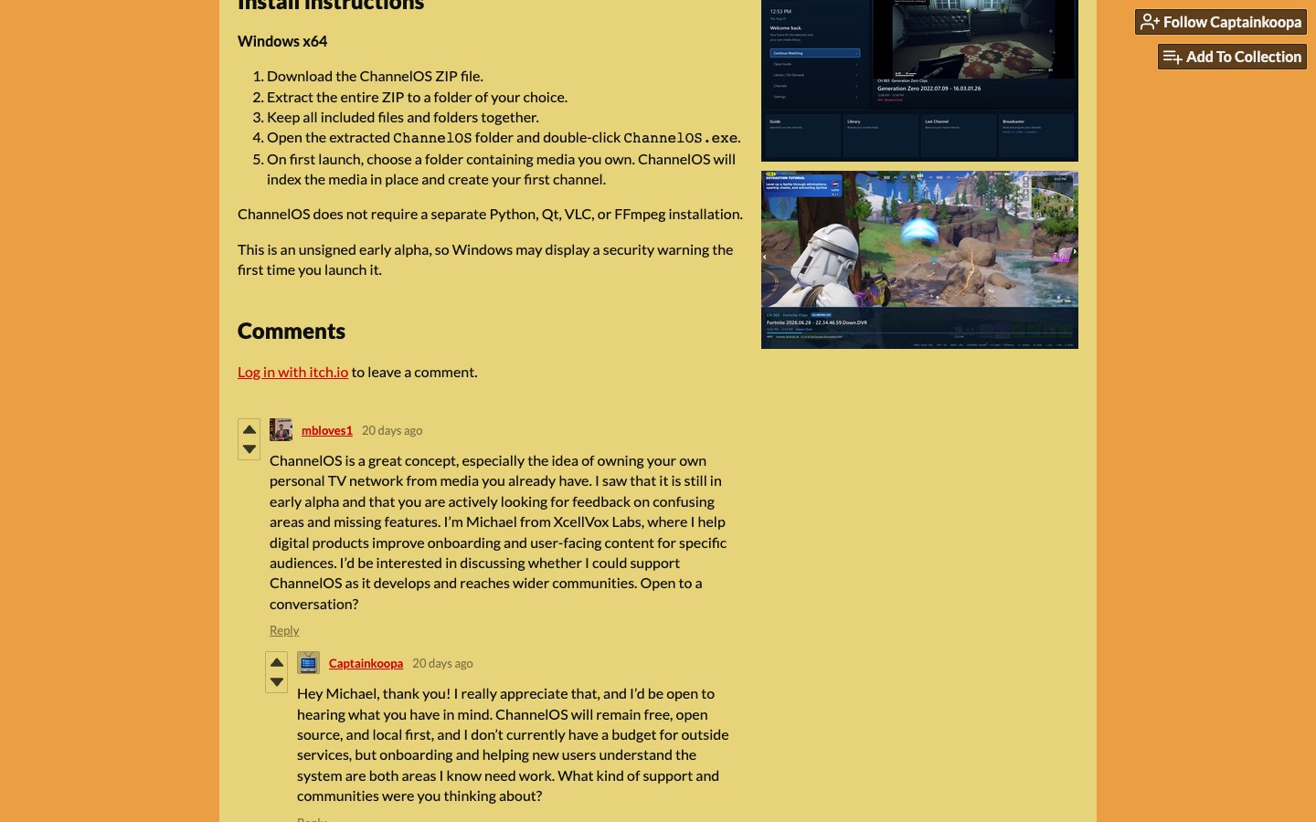 ChannelOS screenshot