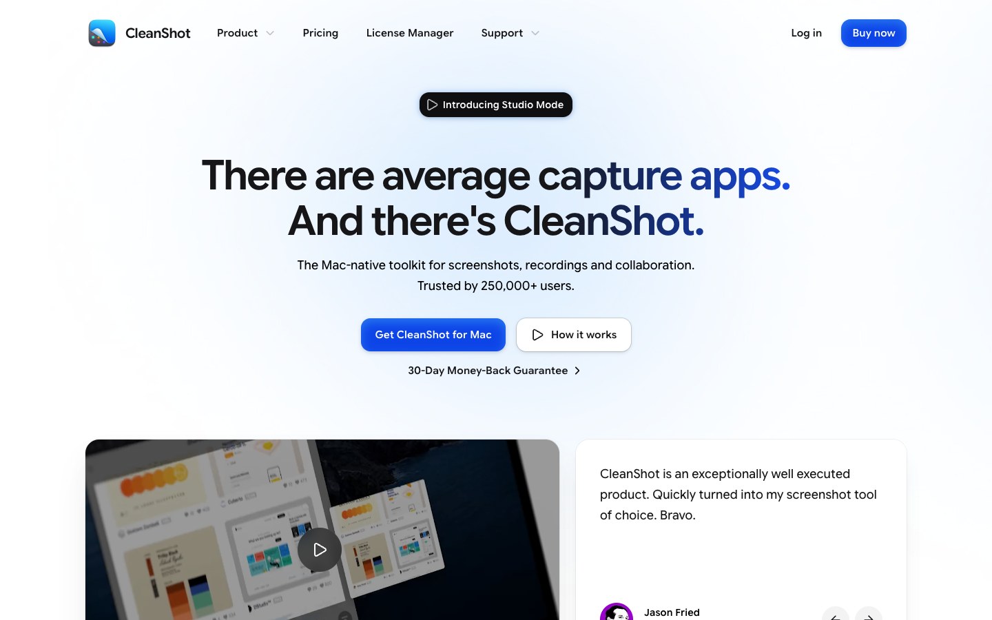 CleanShot 5.0 with Studio Mode screenshot