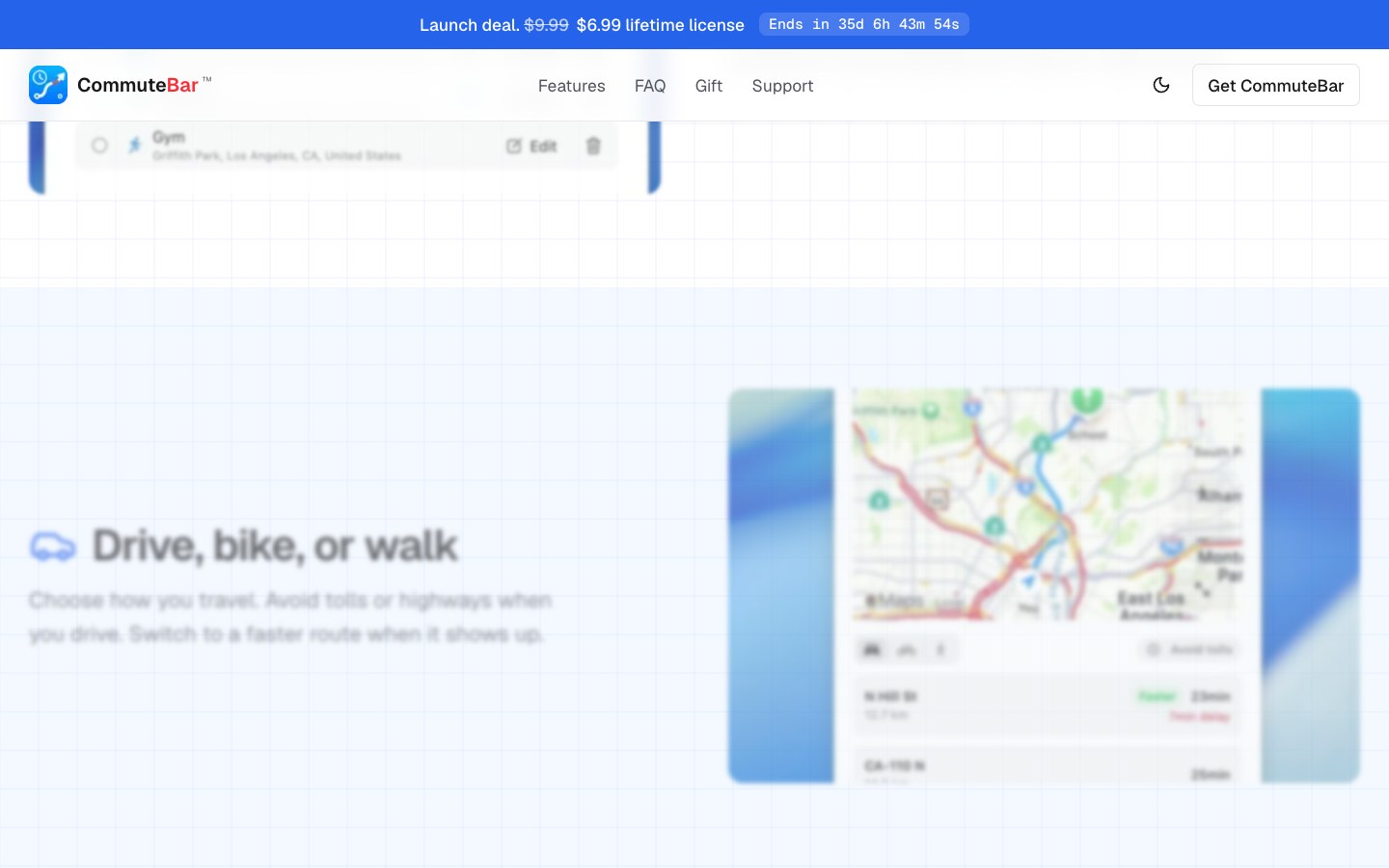 CommuteBar screenshot