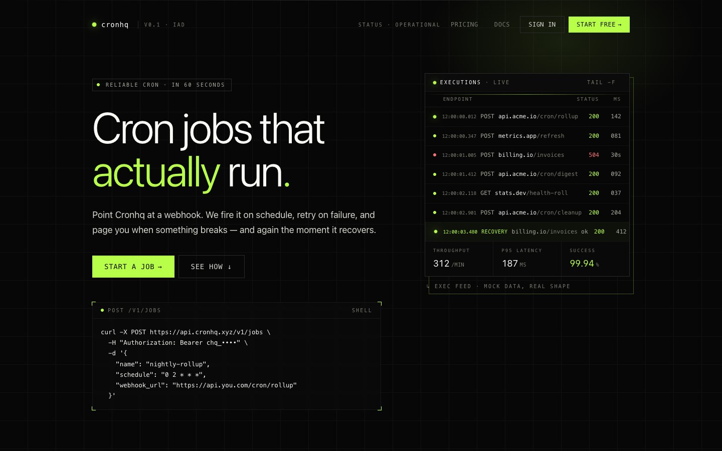 Cronhq screenshot