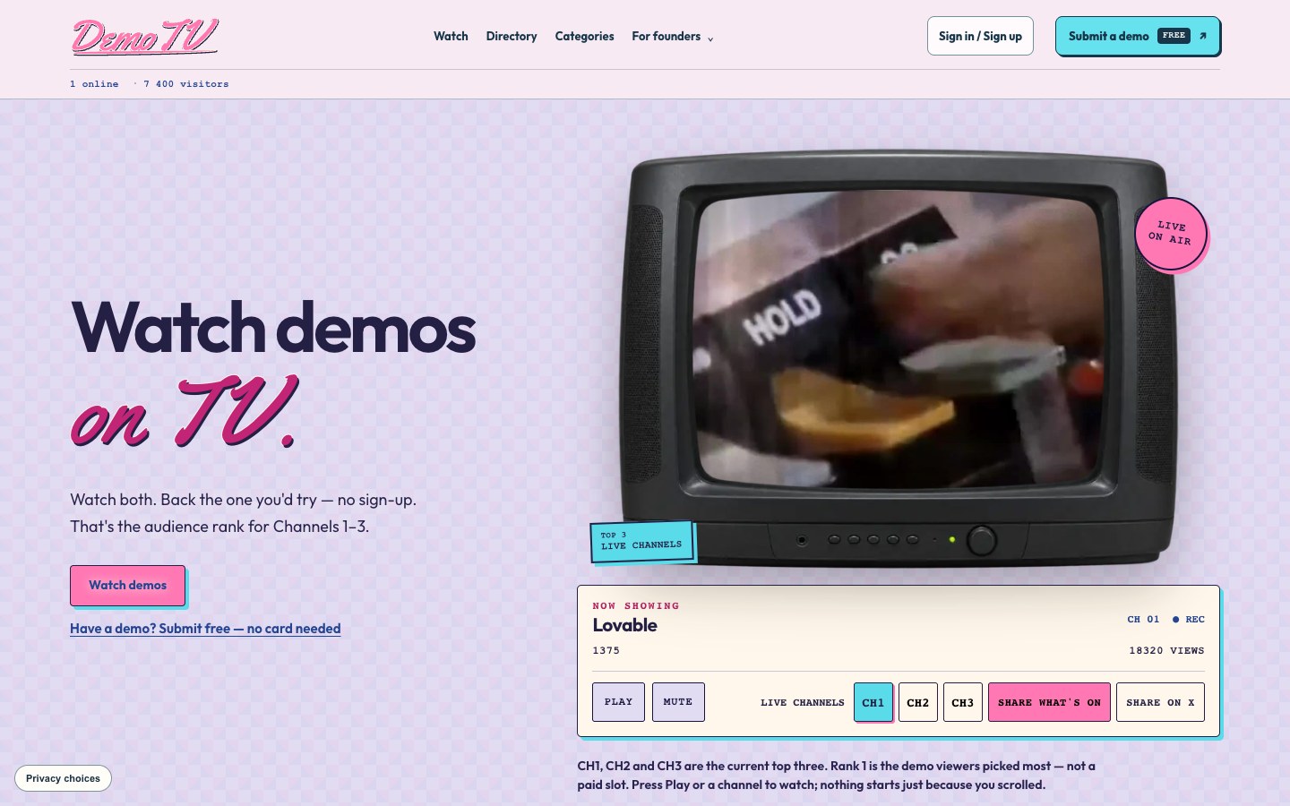 DemoTV screenshot