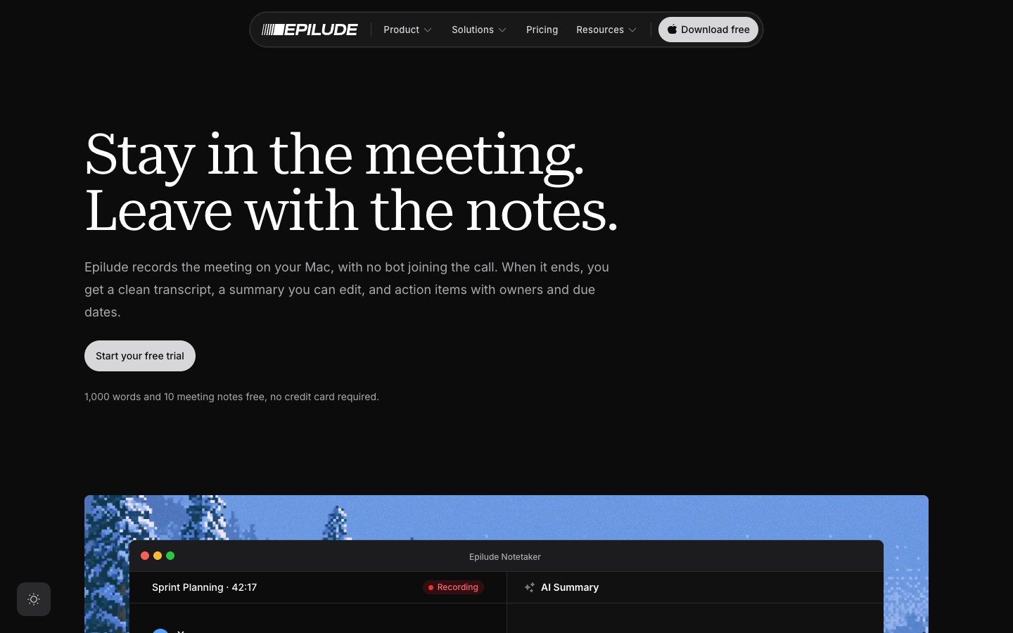 Epilude Notetaker screenshot