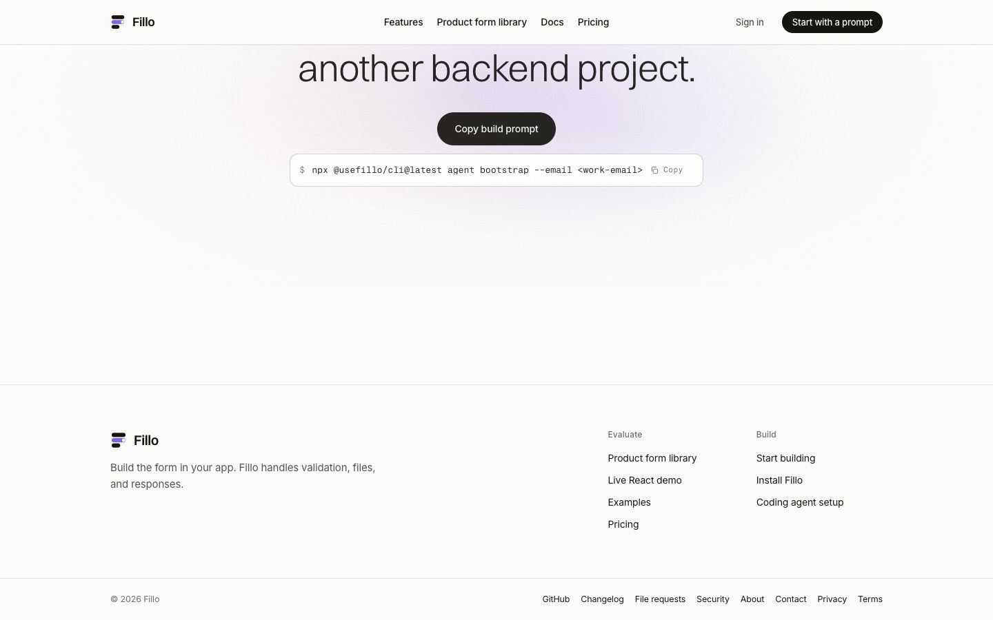 Fillo screenshot