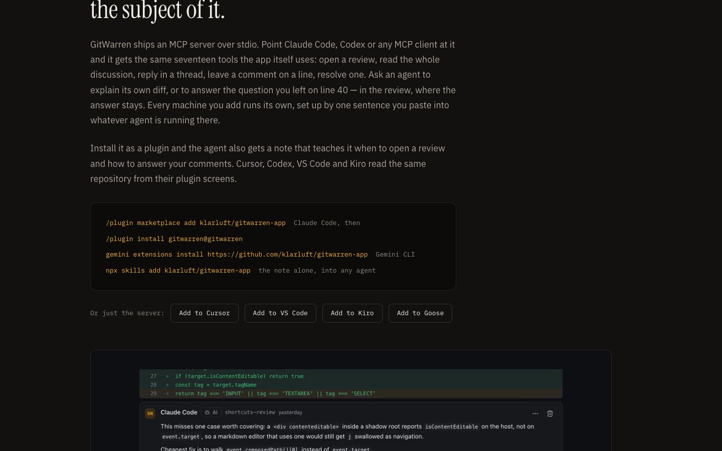 GitWarren screenshot