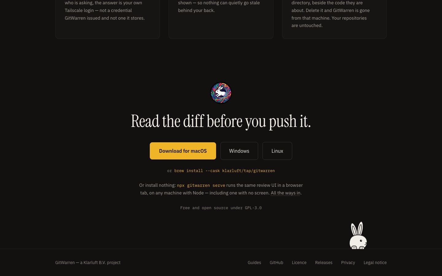 GitWarren screenshot