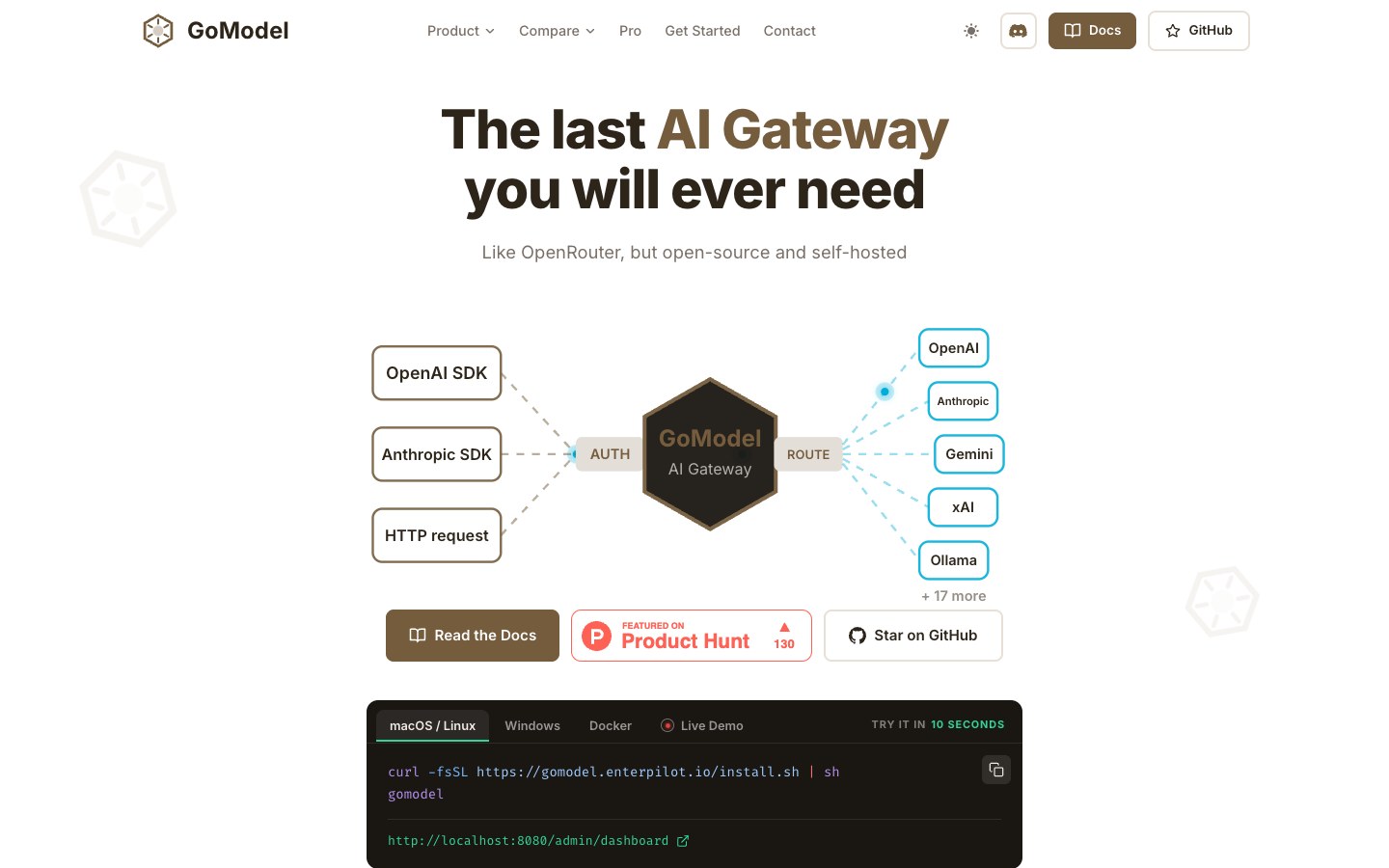 GoModel screenshot