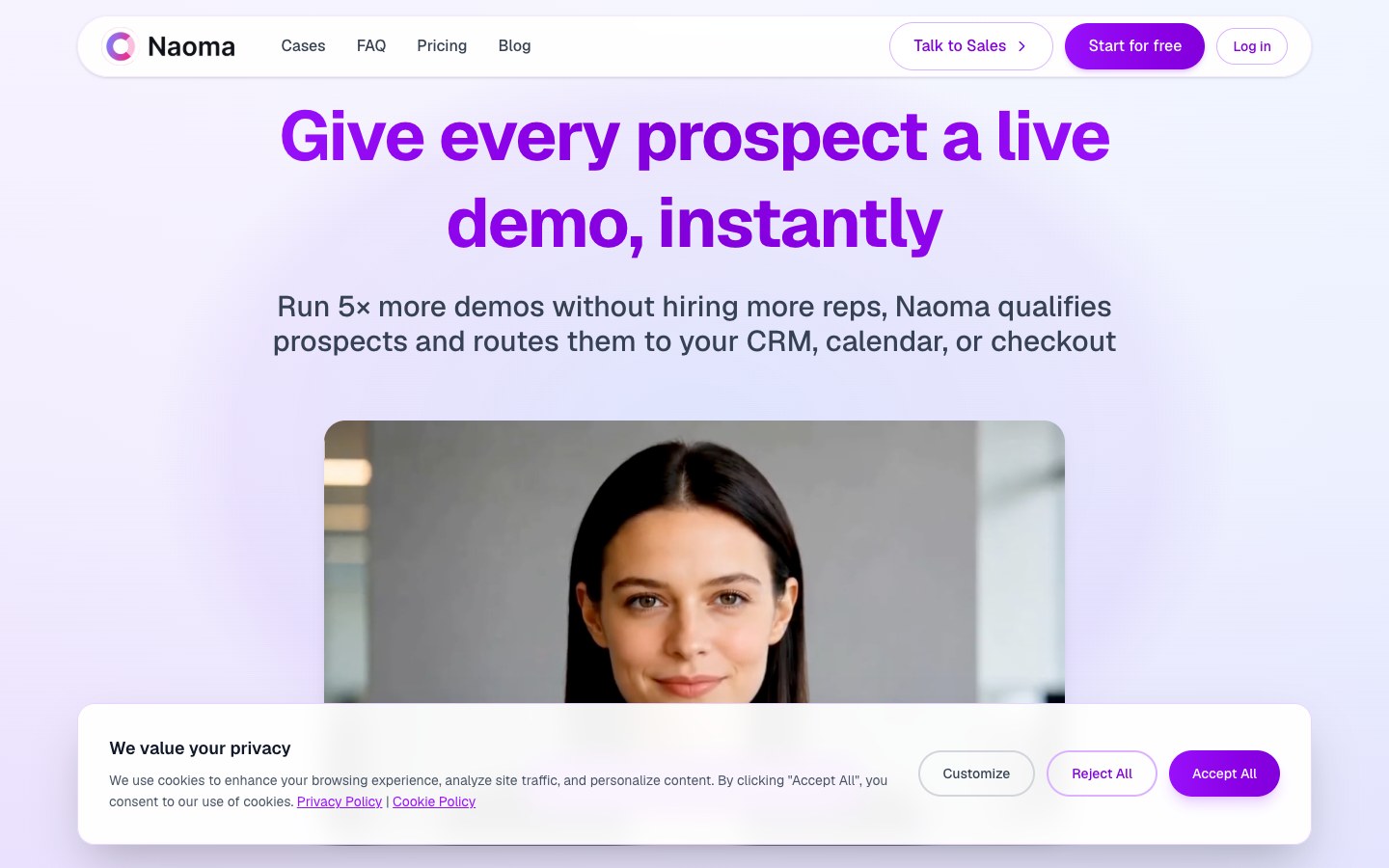 Naoma AI Demo Agent V2 screenshot