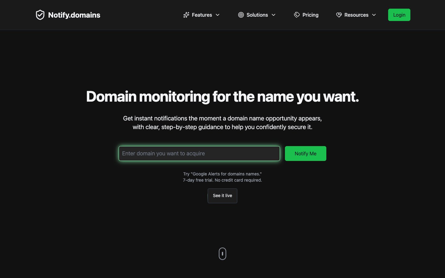 Notify.domains screenshot