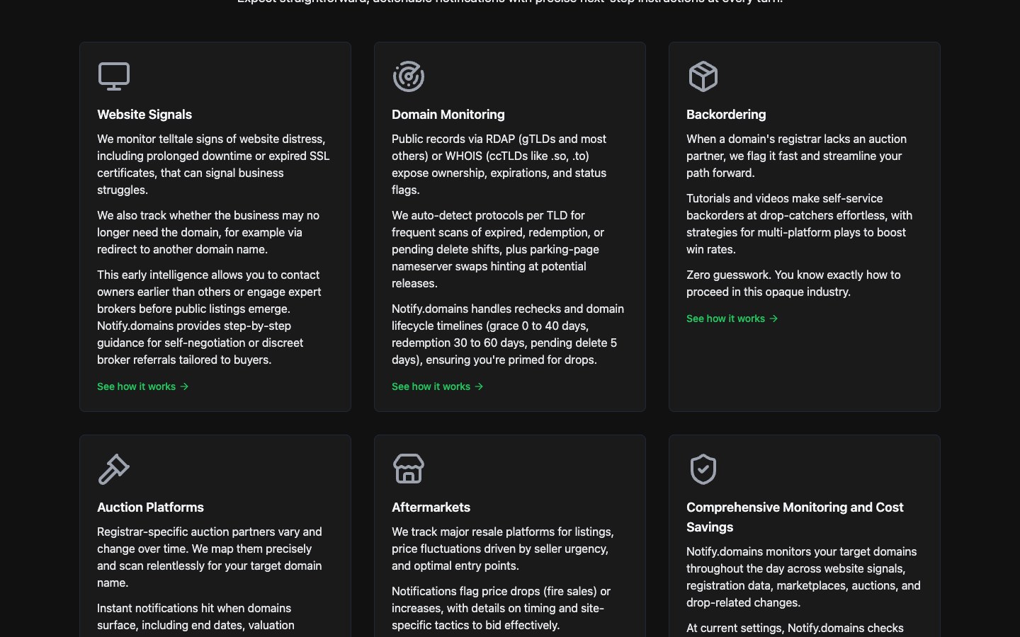 Notify.domains screenshot