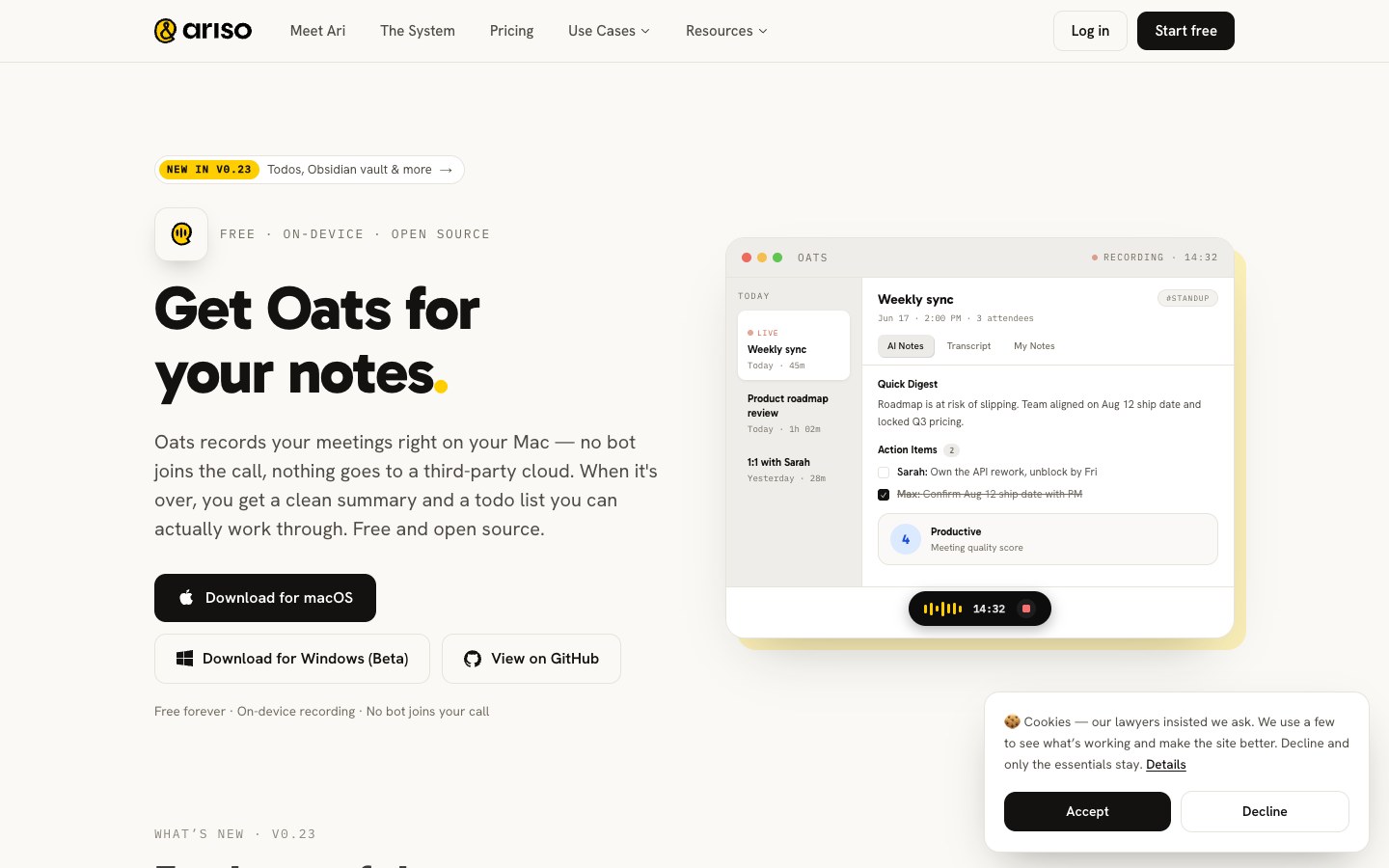 Oats screenshot