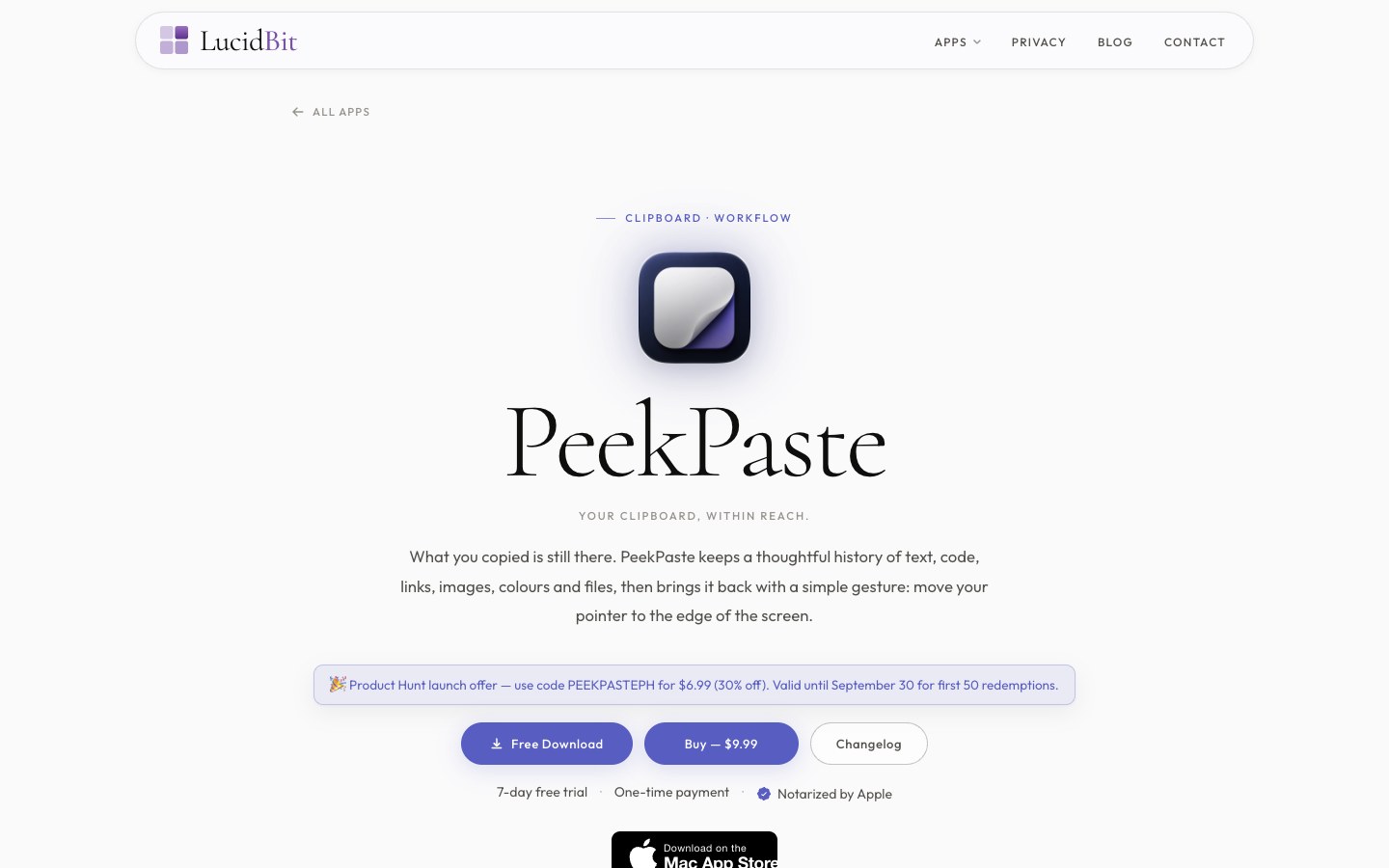 PeekPaste screenshot