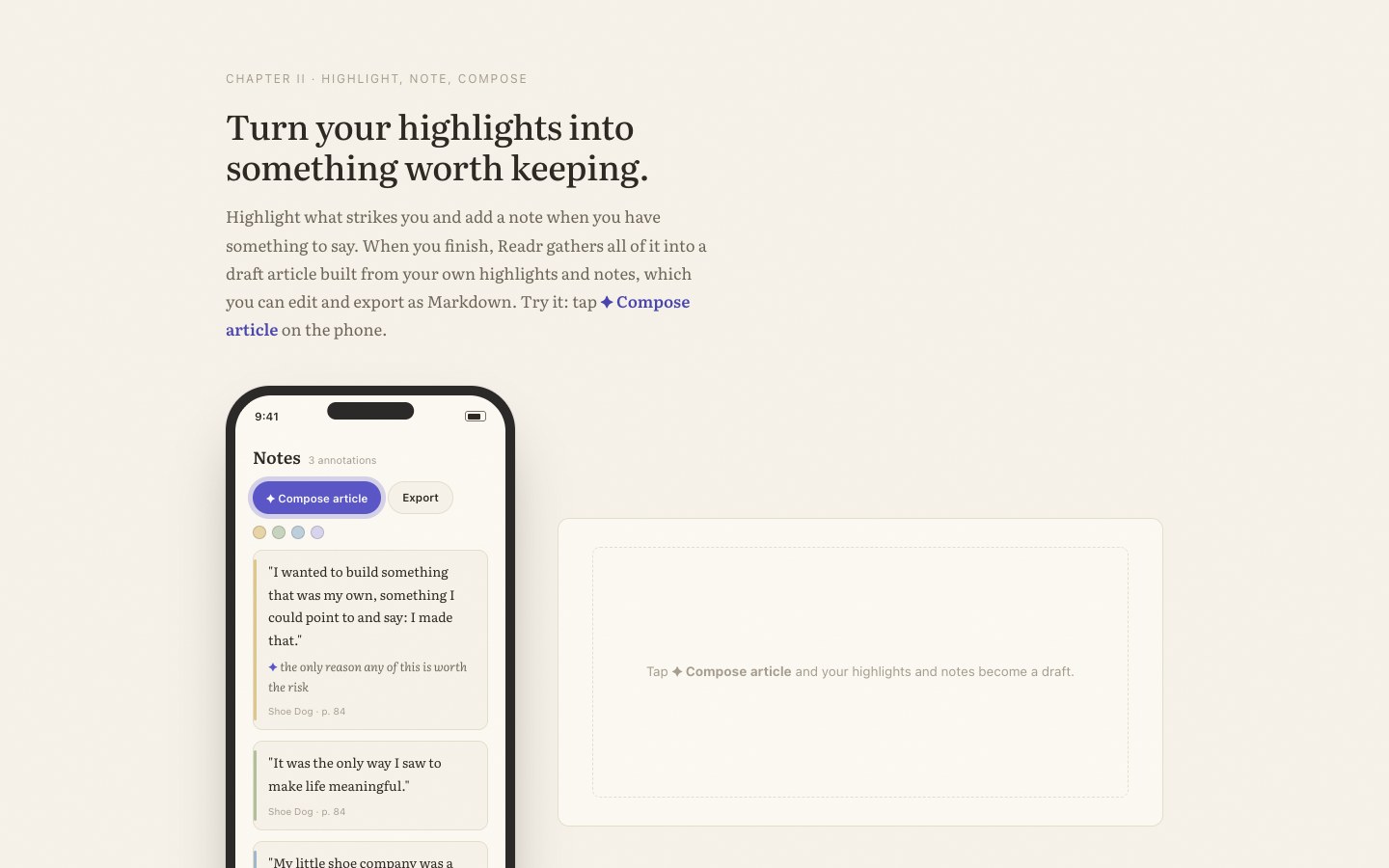 Readr screenshot