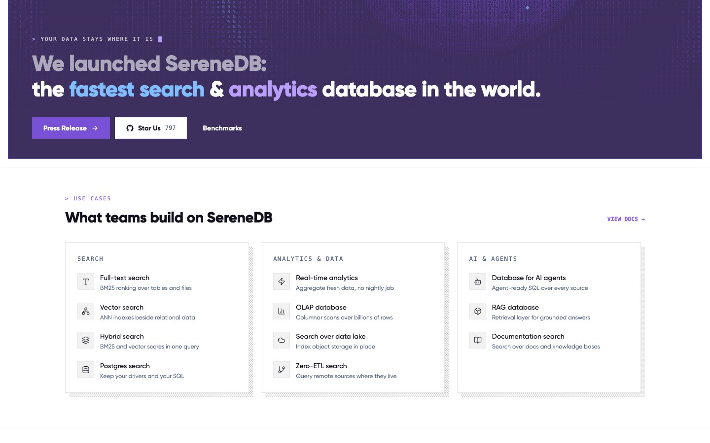 SereneDB screenshot